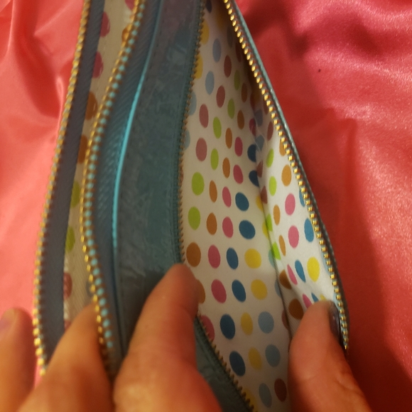 Beautiful Blue New Kate Landry Wristlet Wallet - Picture 8 of 8